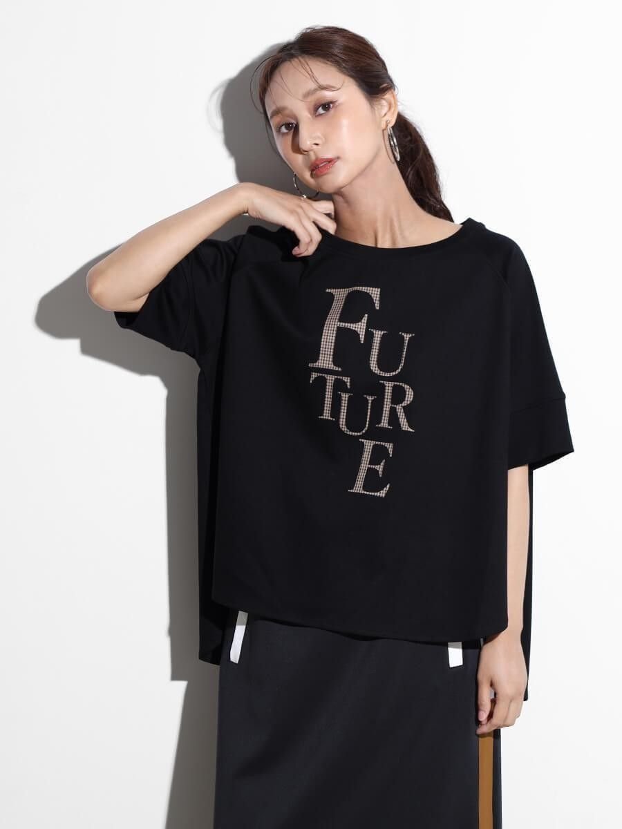 【ヴァン/Vin】のチェックロゴカットソー インテリア・キッズ・メンズ・レディースファッション・服の通販 founy(ファニー)  ファッション Fashion レディースファッション Fashion for Women トップス・カットソー Cut & Sew Tops カットソー・ベーシックTシャツ Cut-and-Sewn Tops / Stretch Tees & Basics カットソー Cut and Sewn Top コンパクト Compact, Small Size チェック Check, Plaid, Tartan 今季 This Season, Current Season ブラック|ID: prp329100004749977 ipo3291000000034380857