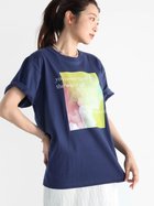 【ヴァン/Vin】の水彩アートTシャツ 人気、トレンドファッション・服の通販 founy(ファニー) ファッション Fashion レディースファッション Fashion for Women トップス・カットソー Cut & Sew Tops シャツ・ブラウス・オフィスカジュアル Elegant Blouses & Button-Ups ロングTシャツ・Tシャツ Longline T-Shirts & Tees グラデーション Gradient, Ombre ジャケット Jacket, Outerwear スクエア Square, Square Shape フロント Front, Front Design プリント Print, Printed Pattern thumbnail ネイビー|ID: prp329100004749978 ipo3291000000034380862