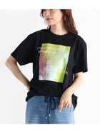 【ヴァン/Vin】の水彩アートTシャツ 人気、トレンドファッション・服の通販 founy(ファニー) ファッション Fashion レディースファッション Fashion for Women トップス・カットソー Cut & Sew Tops シャツ・ブラウス・オフィスカジュアル Elegant Blouses & Button-Ups ロングTシャツ・Tシャツ Longline T-Shirts & Tees グラデーション Gradient, Ombre ジャケット Jacket, Outerwear スクエア Square, Square Shape フロント Front, Front Design プリント Print, Printed Pattern thumbnail ブラック|ID: prp329100004749978 ipo3291000000034380866