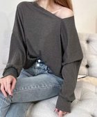 【ミニミニストア/miniministore】の2WAY アシンメトリーネックトップス ダークグレー|ID: prp329100004749981 ipo3291000000034380939