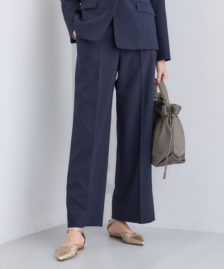【インディヴィ/INDIVI】の【洗える/通勤/スーツ】メランジストレッチ ワイドパンツ インテリア・キッズ・メンズ・レディースファッション・服の通販 founy(ファニー) ファッション Fashion レディースファッション Fashion for Women パンツ Pants & Trousers スーツ Business Suits & Workwear スーツパンツ・ドレスパンツ Suit Pants / Office Trousers / Dress Pants 洗える Machine Washable ジャケット Jacket, Outerwear ストレッチ Stretch, Stretchy Fabric スマート Smart, Elegant スーツ Suit, Formalwear セットアップ Set-Up, Coordinated Outfit センター Center, Center Line ポケット Pocket, Pocket Detail マニッシュ Mannish, Boyish ワイド Wide, Wide Fit エレガント 上品 Elegant ビジネス 仕事 通勤 Business / Work / Commuting ネイビー|ID: prp329100004750382 ipo3291000000034881079