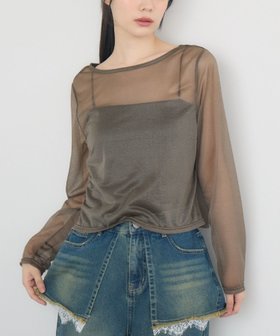 【レトロガール/RETRO GIRL】のクルーネックシアートップス 人気、トレンドファッション・服の通販 founy(ファニー) ファッション Fashion レディースファッション Fashion for Women トップス・カットソー Cut & Sew Tops おすすめ Recommended / Our Picks インナー Innerwear カットソー Cut and Sewn Top キャミソール Camisole, Spaghetti Strap Top サロペット Overalls, Salopette シンプル Simple, Minimal トレンド Trend, Trending Now ビスチェ Bustier, Corset Top ベーシック Basic, Essential 春 Spring 秋 Autumn |ID:prp329100004750389