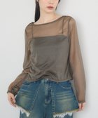 【レトロガール/RETRO GIRL】のクルーネックシアートップス 人気、トレンドファッション・服の通販 founy(ファニー) ファッション Fashion レディースファッション Fashion for Women トップス・カットソー Cut & Sew Tops おすすめ Recommended / Our Picks インナー Innerwear カットソー Cut and Sewn Top キャミソール Camisole, Spaghetti Strap Top サロペット Overalls, Salopette シンプル Simple, Minimal トレンド Trend, Trending Now ビスチェ Bustier, Corset Top ベーシック Basic, Essential 春 Spring 秋 Autumn thumbnail ブラウン|ID: prp329100004750389 ipo3291000000034348895