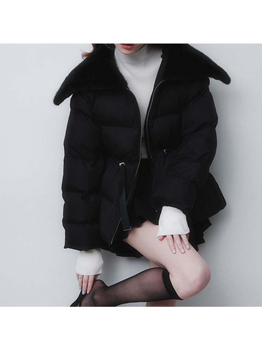 【セルフォード/CELFORD】の【撥水加工】ファー襟付きキルティングショートコート インテリア・キッズ・メンズ・レディースファッション・服の通販 founy(ファニー) 　ファッション　Fashion　レディースファッション　Fashion for Women　アウター　Coat / Outerwear Collection　コート・ロングコート・ピーコート　Long Coats, Peacoats & More　ウェーブ　Wavy Pattern　シェイプ　Shape, Slim Fit　ショート　Short, Short Length　スマート　Smart, Elegant　タフタ　Taffeta, Structured Fabric　フェイクファー　Faux Fur, Imitation Fur　フレア　Flare, Flared　おすすめ　Recommended / Our Picks　エレガント 上品　Elegant　BLK[009]|ID: prp329100004750416 ipo3291000000034570073