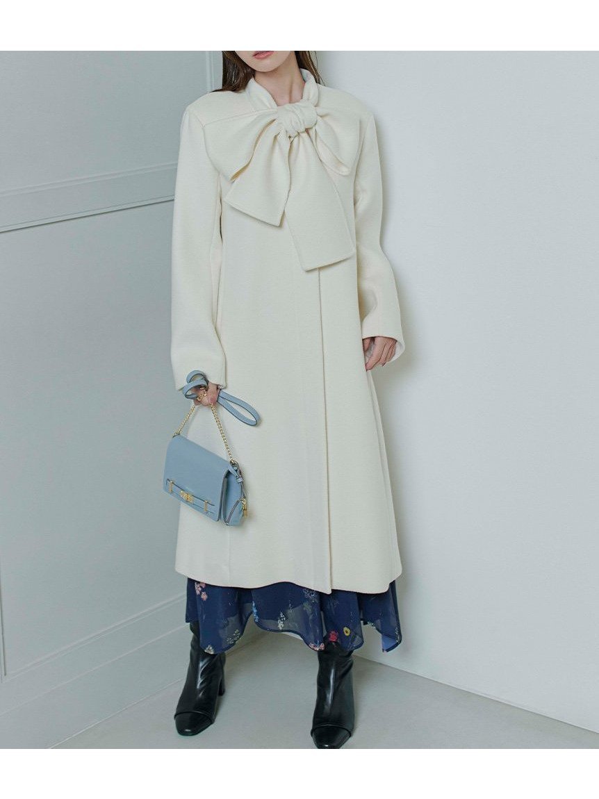【セルフォード/CELFORD】のリボンストール付きノーカラーコート 人気、トレンドファッション・服の通販 founy(ファニー) ファッション Fashion レディースファッション Fashion for Women アウター Coat / Outerwear Collection コート・ロングコート・ピーコート Long Coats, Peacoats & More エレガント 上品 Elegant ストール Stole, Wrap スマート Smart, Elegant リボン Ribbon, Bow other-1|ID: prp329100004750430 ipo3291000000034782839