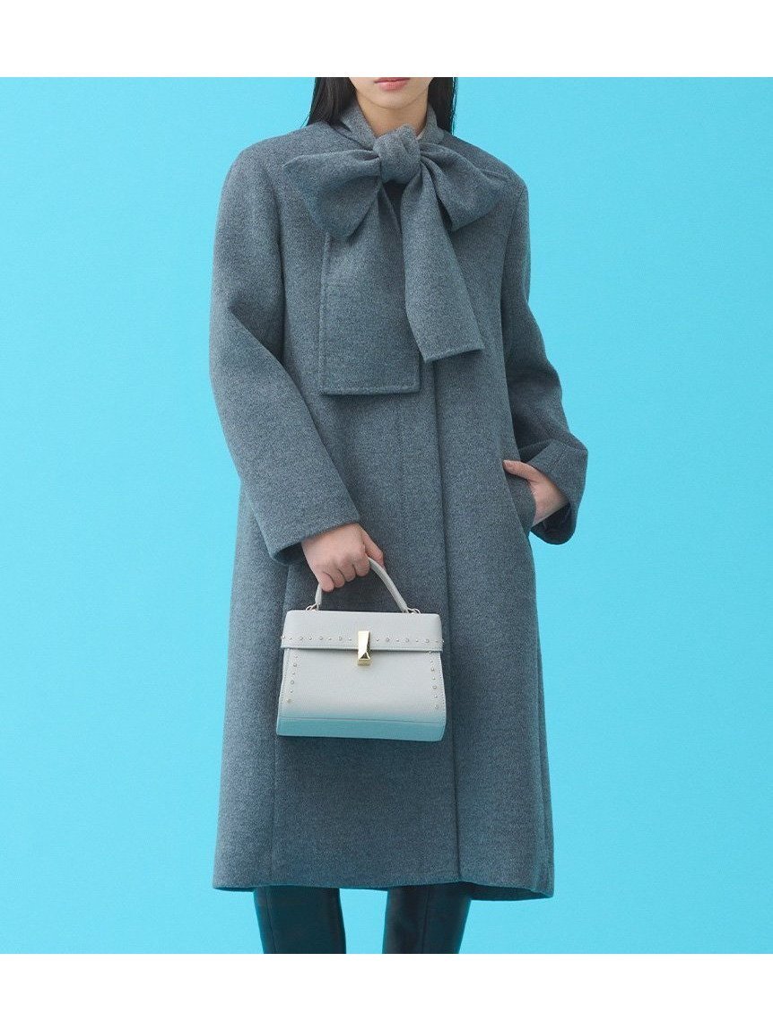 【セルフォード/CELFORD】のリボンストール付きノーカラーコート インテリア・キッズ・メンズ・レディースファッション・服の通販 founy(ファニー) 　ファッション　Fashion　レディースファッション　Fashion for Women　アウター　Coat / Outerwear Collection　コート・ロングコート・ピーコート　Long Coats, Peacoats & More　エレガント 上品　Elegant　ストール　Stole, Wrap　スマート　Smart, Elegant　リボン　Ribbon, Bow　CGRY[007]|ID: prp329100004750430 ipo3291000000034782841