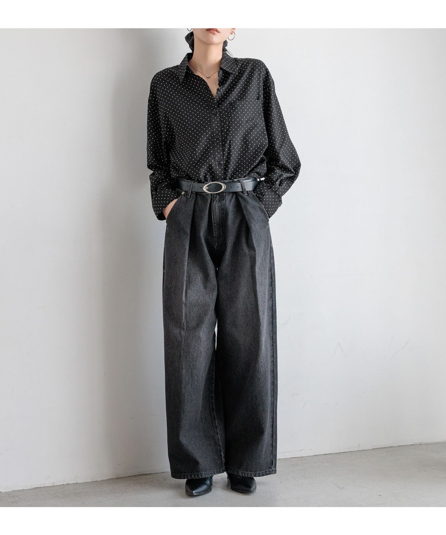 【ローリーズファーム/LOWRYS FARM】のタックワイドデニム インテリア・キッズ・メンズ・レディースファッション・服の通販 founy(ファニー) ファッション Fashion レディースファッション Fashion for Women ショート Short, Short Length デニム Denim, Jeans Material パープル Purple, Violet ヒョウ Leopard, Animal Print フロント Front, Front Design おすすめ Recommended / Our Picks デニムブラック09|ID: prp329100004750435 ipo3291000000034478632