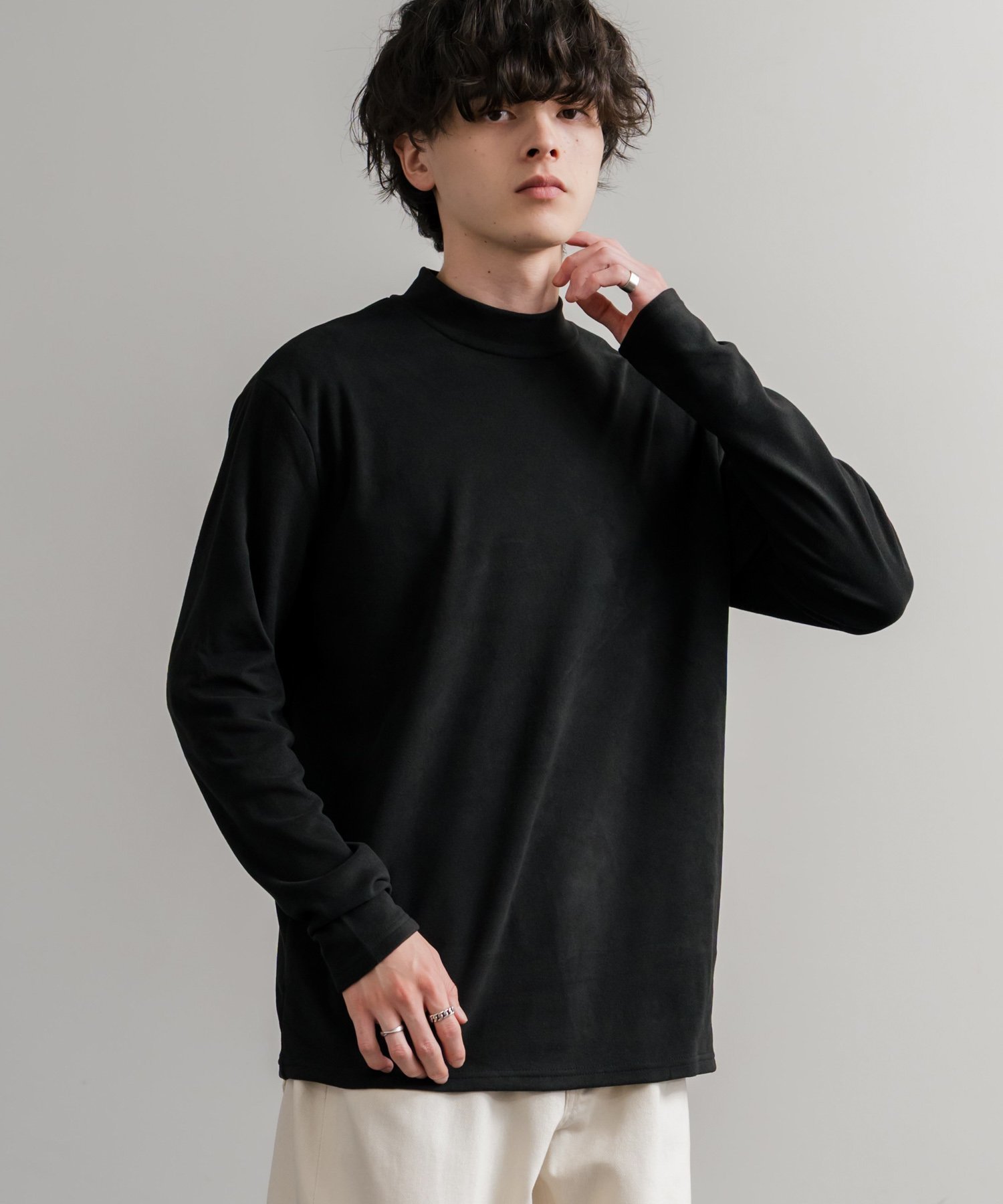 【ロッキーモンロー/Rocky Monroe】のストレッチフリースハイネック長袖Tシャツ インテリア・キッズ・メンズ・レディースファッション・服の通販 founy(ファニー) ファッション Fashion レディースファッション Fashion for Women トップス・カットソー Cut & Sew Tops シャツ・ブラウス・オフィスカジュアル Elegant Blouses & Button-Ups ロングTシャツ・Tシャツ Longline T-Shirts & Tees インナー Innerwear シンプル Simple, Minimal ストレッチ Stretch, Stretchy Fabric 長袖 Long Sleeve, Full Sleeve ハイネック High Neck, Mock Neck フォルム Silhouette, Form メンズ Men's, Menswear リラックス Relax, Relaxed Fit ロング Long, Long-Length 再入荷 Restock / Back in Stock おすすめ Recommended / Our Picks エレガント 上品 Elegant 3.ブラック|ID: prp329100004750436 ipo3291000000034446152