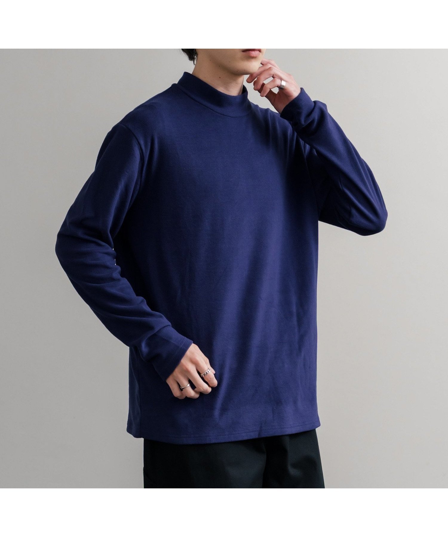 【ロッキーモンロー/Rocky Monroe】のストレッチフリースハイネック長袖Tシャツ インテリア・キッズ・メンズ・レディースファッション・服の通販 founy(ファニー) ファッション Fashion レディースファッション Fashion for Women トップス・カットソー Cut & Sew Tops シャツ・ブラウス・オフィスカジュアル Elegant Blouses & Button-Ups ロングTシャツ・Tシャツ Longline T-Shirts & Tees インナー Innerwear シンプル Simple, Minimal ストレッチ Stretch, Stretchy Fabric 長袖 Long Sleeve, Full Sleeve ハイネック High Neck, Mock Neck フォルム Silhouette, Form メンズ Men's, Menswear リラックス Relax, Relaxed Fit ロング Long, Long-Length 再入荷 Restock / Back in Stock おすすめ Recommended / Our Picks エレガント 上品 Elegant 6.ネイビー|ID: prp329100004750436 ipo3291000000034446157