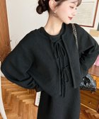 【モーメントプラス/moment+ / MEN】のセットアップニット 前後2WAYリボンニットカーディガン リブニットワンピース ブラック|ID: prp329100004750480 ipo3291000000034349599