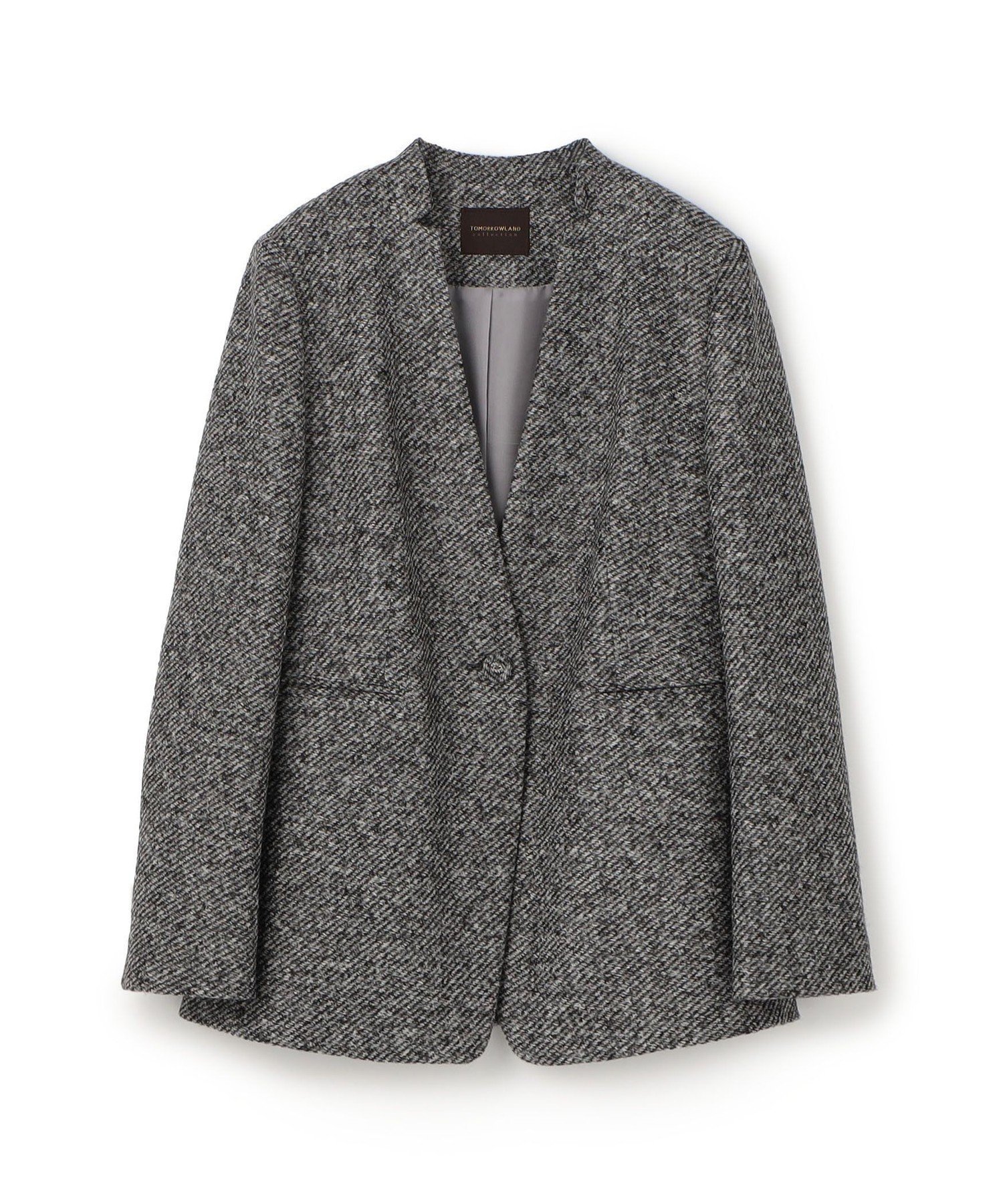 【トゥモローランド/TOMORROWLAND】のスライバーダイヤゴナル キザミカラージャケット インテリア・キッズ・メンズ・レディースファッション・服の通販 founy(ファニー) 　ファッション　Fashion　レディースファッション　Fashion for Women　アウター　Coat / Outerwear Collection　レディースジャケット・軽アウター　Jackets　おすすめ　Recommended / Our Picks　カッティング　Cutting Detail　ジャケット　Jacket, Outerwear　ストレッチ　Stretch, Stretchy Fabric　セットアップ　Set-Up, Coordinated Outfit　ビジネス 仕事 通勤　Business / Work / Commuting　フロント　Front, Front Design　18 グレー系|ID: prp329100004750492 ipo3291000000034727929