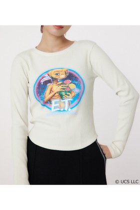 【ロデオクラウンズワイドボウル/RODEO CROWNS WIDE BOWL】の(E.T.)リブトップス 人気、トレンドファッション・服の通販 founy(ファニー) ファッション Fashion レディースファッション Fashion for Women トップス・カットソー Cut & Sew Tops おすすめ Recommended / Our Picks グラフィック Graphic, Graphic Design プリント Print, Printed Pattern ポケット Pocket, Pocket Detail |ID:prp329100004750507