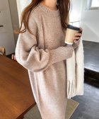 【アンドミー/andme】の指穴 サムホール ボリューム袖 ニット ワンピース ベージュ|ID: prp329100004750530 ipo3291000000034633101