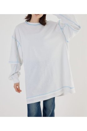 【ロデオクラウンズワイドボウル/RODEO CROWNS WIDE BOWL】のカラーステッチレイヤードワンピース 人気、トレンドファッション・服の通販 founy(ファニー) ファッション Fashion レディースファッション Fashion for Women ワンピース Dresses シンプル Simple, Minimal チュニック Tunic, Long Top ロング Long, Long-Length |ID:prp329100004750532