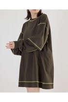 【ロデオクラウンズワイドボウル/RODEO CROWNS WIDE BOWL】のカラーステッチレイヤードワンピース 人気、トレンドファッション・服の通販 founy(ファニー) ファッション Fashion レディースファッション Fashion for Women ワンピース Dresses シンプル Simple, Minimal チュニック Tunic, Long Top ロング Long, Long-Length thumbnail BRN|ID: prp329100004750532 ipo3291000000034349967