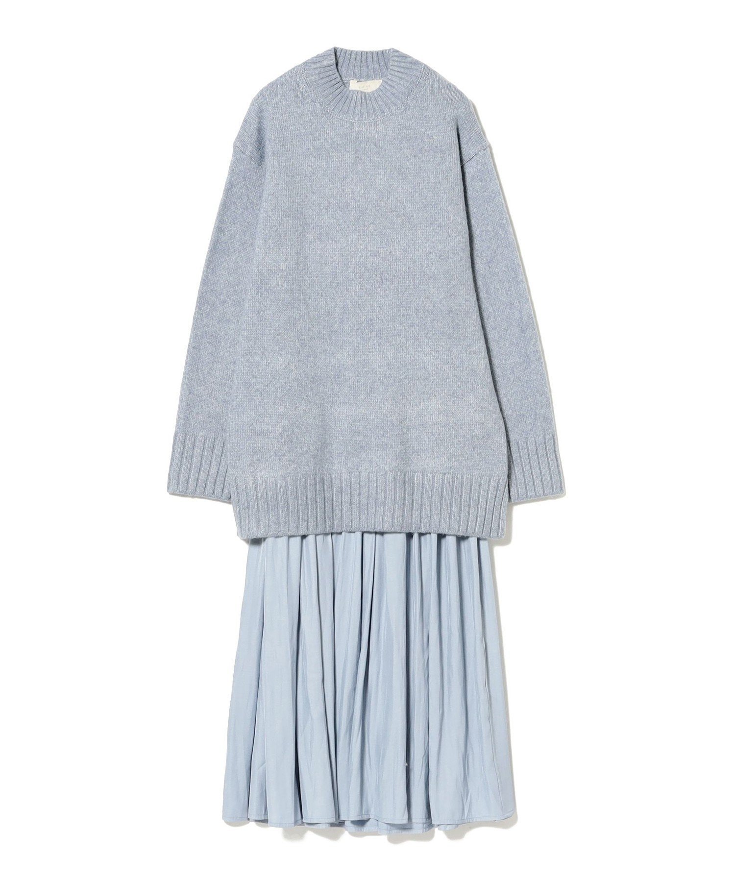 【ビームス ウイメン/BEAMS】のニット * インナーキャミワンピース セット(S~M) インテリア・キッズ・メンズ・レディースファッション・服の通販 founy(ファニー) 　ファッション　Fashion　レディースファッション　Fashion for Women　ワンピース　Dresses　キャミソールワンピース　Camisole Dresses　インナー　Innerwear　秋　Autumn　キャミワンピース　Cami Dress, Slip Dress　シャーリング　Shirring, Ruched　シンプル　Simple, Minimal　センター　Center, Center Line　チュニック　Tunic, Long Top　リラックス　Relax, Relaxed Fit　再入荷　Restock / Back in Stock　おすすめ　Recommended / Our Picks　GRAYISH BLUE*GRAYISH BLUE|ID: prp329100004750539 ipo3291000000034643430