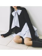 【フレイ アイディー/FRAY I.D】のリボンタイコンビニットチュニック 人気、トレンドファッション・服の通販 founy(ファニー) ファッション Fashion レディースファッション Fashion for Women トップス・カットソー Cut & Sew Tops ニット Knit Tops & Sweaters シルク Silk, 100% Silk ストライプ Stripe, Striped Pattern スマート Smart, Elegant スリット Slit, Slit Detail チュニック Tunic, Long Top バランス Balance, Style Balance モダン Modern, Contemporary リボン Ribbon, Bow おすすめ Recommended / Our Picks thumbnail BLK[009]|ID: prp329100004750547 ipo3291000000034350063