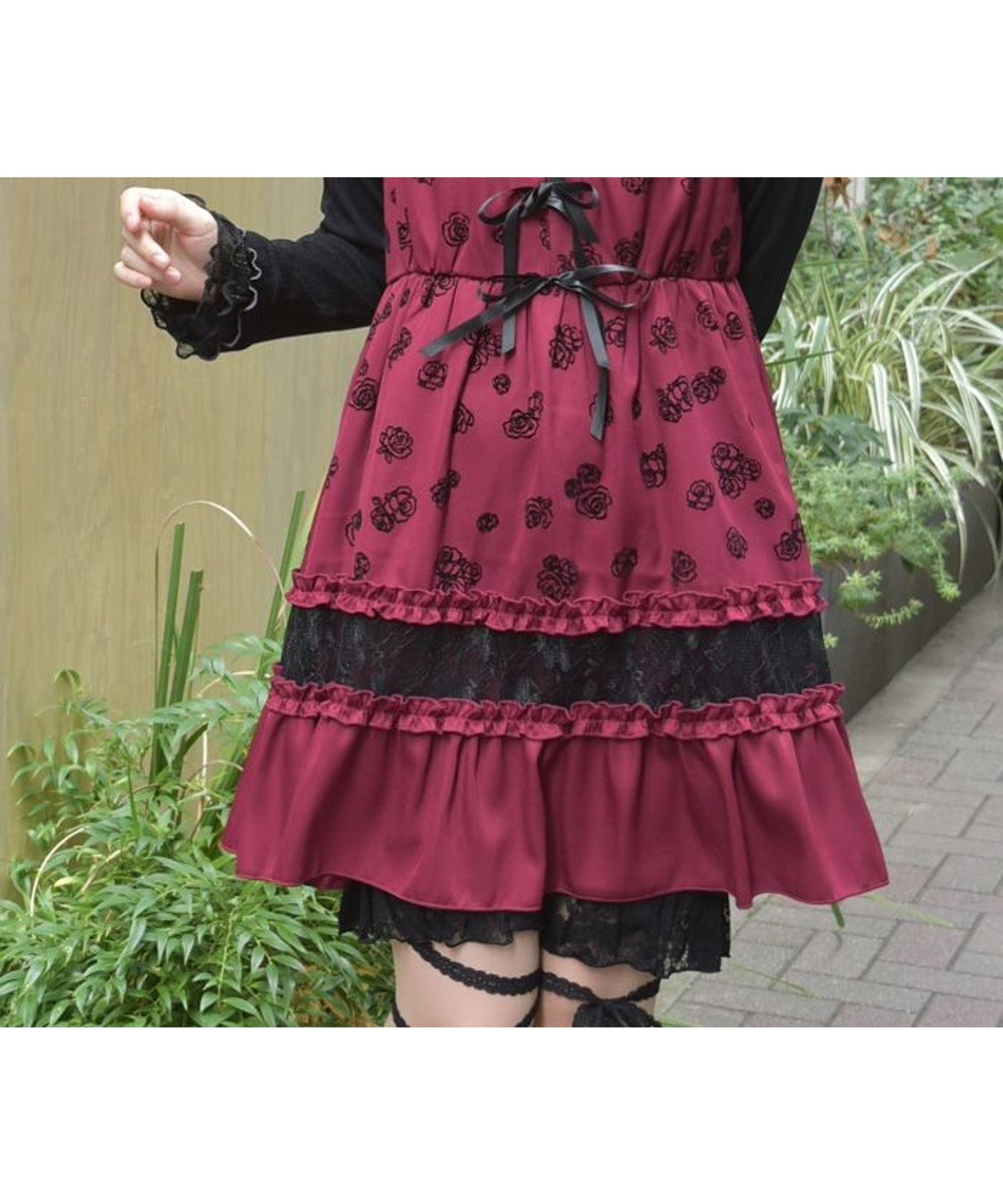 【アクシーズファム/axes femme】のフロッキーローズチュニック インテリア・キッズ・メンズ・レディースファッション・服の通販 founy(ファニー)  ファッション Fashion レディースファッション Fashion for Women トップス・カットソー Cut & Sew Tops おすすめ Recommended / Our Picks インナー Innerwear クラシカル Classical, Vintage-Inspired ショート Short, Short Length チュニック Tunic, Long Top デコルテ Décolleté, Neckline ハイネック High Neck, Mock Neck フェミニン Feminine, Girly フリル Frill, Ruffle フレア Flare, Flared フロント Front, Front Design ボトム Bottoms, Lower Wear リボン Ribbon, Bow レース Lace, Lace Fabric ロング Long, Long-Length エレガント 上品 Elegant A/W・秋冬 Autumn/Winter ワイン|ID: prp329100004750557 ipo3291000000034350110