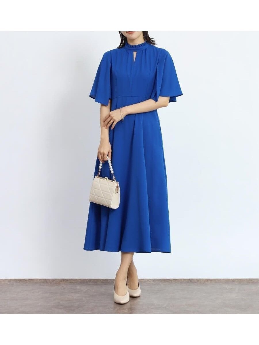 【ヴァン/Vin】のケープスリーブフレアワンピース 人気、トレンドファッション・服の通販 founy(ファニー) ファッション Fashion レディースファッション Fashion for Women ワンピース Dresses おすすめ Recommended / Our Picks エレガント 上品 Elegant クラシカル Classical, Vintage-Inspired シャーリング Shirring, Ruched スリット Slit, Slit Detail スリーブ Sleeve, Long Sleeve / Short Sleeve フリル Frill, Ruffle フレア Flare, Flared other-1|ID: prp329100004750573 ipo3291000000034551112