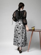 【ラシュッド/LASUD】のラッフルチュールレイヤードフラワードレス グレー|ID: prp329100004750575 ipo3291000000034551132