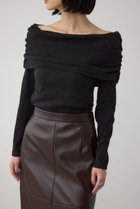 【アズール バイ マウジー/AZUL by moussy】のオフショルダーロングスリーブカットトップス 人気、トレンドファッション・服の通販 founy(ファニー) ファッション Fashion レディースファッション Fashion for Women トップス・カットソー Cut & Sew Tops クール Cool, Chic コンパクト Compact, Small Size ストレッチ Stretch, Stretchy Fabric テレコ Ribbed, Rib Stitch デコルテ Décolleté, Neckline デニム Denim, Jeans Material トレンド Trend, Trending Now バランス Balance, Style Balance ランダム Random, Irregular ワイド Wide, Wide Fit thumbnail BLK|ID: prp329100004750599 ipo3291000000034350359