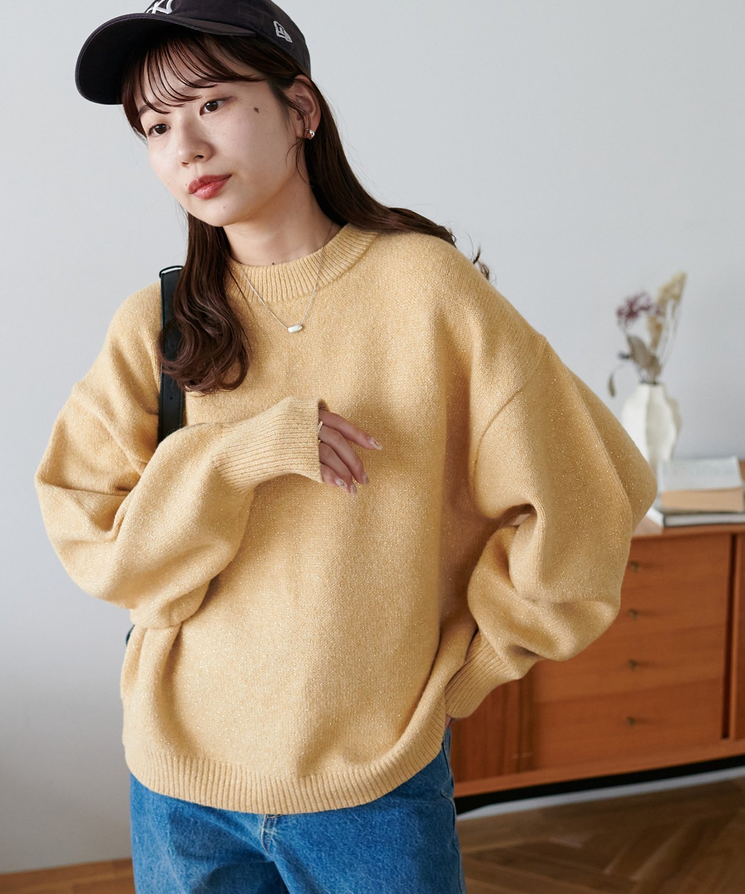 【ディスコート/Discoat】の【新色追加!/WEB限定】モヘヤタッチラメニット インテリア・キッズ・メンズ・レディースファッション・服の通販 founy(ファニー)  ファッション Fashion レディースファッション Fashion for Women トップス・カットソー Cut & Sew Tops ニット Knit Tops & Sweaters シンプル Simple, Minimal ベーシック Basic, Essential イエロー|ID: prp329100004750672 ipo3291000000034350904