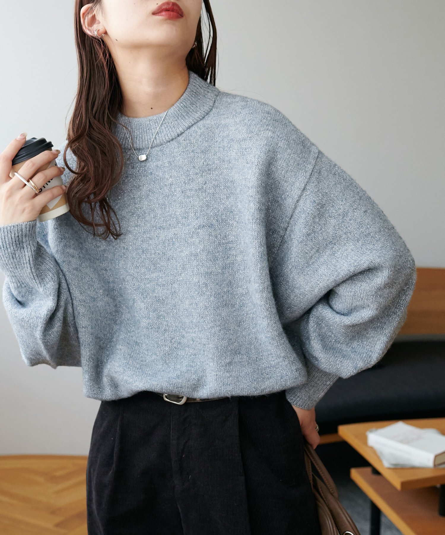 【ディスコート/Discoat】の【新色追加!/WEB限定】モヘヤタッチラメニット インテリア・キッズ・メンズ・レディースファッション・服の通販 founy(ファニー)  ファッション Fashion レディースファッション Fashion for Women トップス・カットソー Cut & Sew Tops ニット Knit Tops & Sweaters シンプル Simple, Minimal ベーシック Basic, Essential グレー|ID: prp329100004750672 ipo3291000000034350911