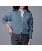 【アンタイトル/UNTITLED】の【ゆったりサイズ/着丈短め】ジップニットカーディガン ブルー|ID: prp329100004750699 ipo3291000000034441482