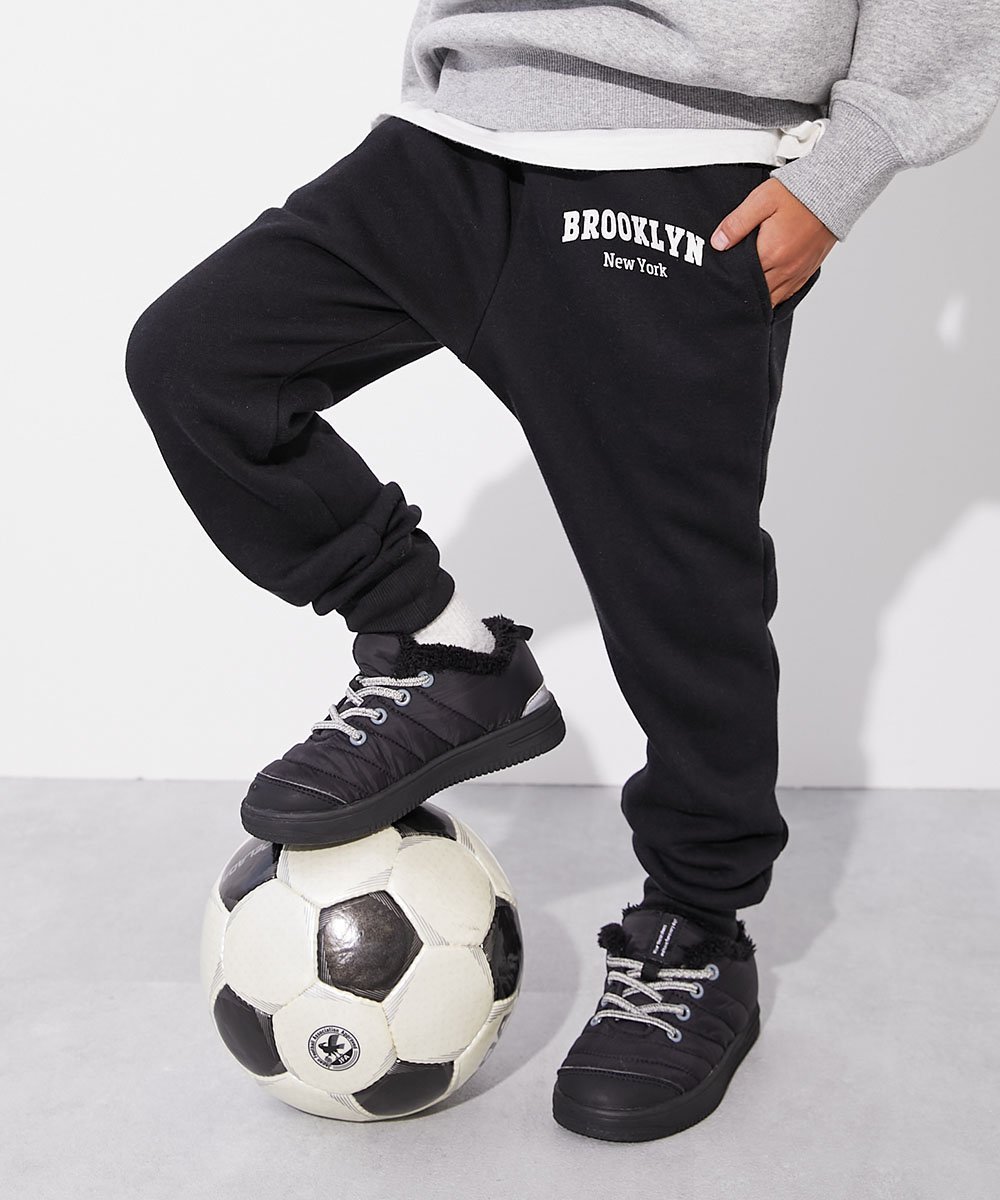 【デビロック/devirock / KIDS】のデビラボ プリント 裏起毛 パンツ スウェットパンツ ロングパンツ ボトムス 25AW インテリア・キッズ・メンズ・レディースファッション・服の通販 founy(ファニー) 　ファッション　Fashion　キッズファッション　Fashion for Kids　ボトムス　Bottoms　シンプル　Simple, Minimal　プリント　Print, Printed Pattern　ベーシック　Basic, Essential　ロング　Long, Long-Length　おすすめ　Recommended / Our Picks　2025年　2025　2025-2026秋冬・A/W　Autumn/Winter 2025–26 AW25–26　016-カレッジ2-ブラック|ID: prp329100004750706 ipo3291000000034730943