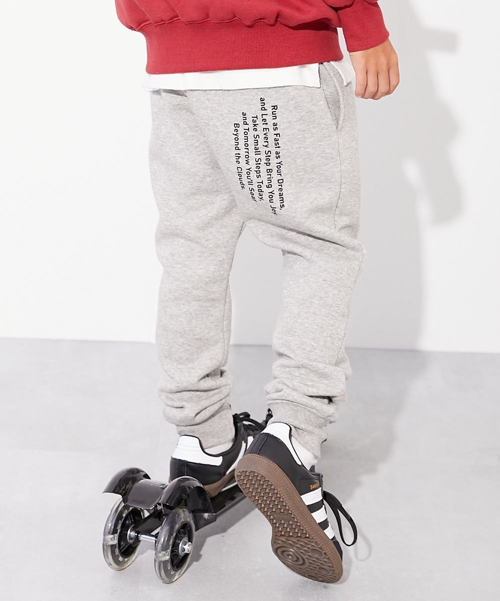 【デビロック/devirock / KIDS】のデビラボ プリント 裏起毛 パンツ スウェットパンツ ロングパンツ ボトムス 25AW インテリア・キッズ・メンズ・レディースファッション・服の通販 founy(ファニー) 　ファッション　Fashion　キッズファッション　Fashion for Kids　ボトムス　Bottoms　シンプル　Simple, Minimal　プリント　Print, Printed Pattern　ベーシック　Basic, Essential　ロング　Long, Long-Length　おすすめ　Recommended / Our Picks　2025年　2025　2025-2026秋冬・A/W　Autumn/Winter 2025–26 AW25–26　017-バックロゴ-杢グレー|ID: prp329100004750706 ipo3291000000034730950