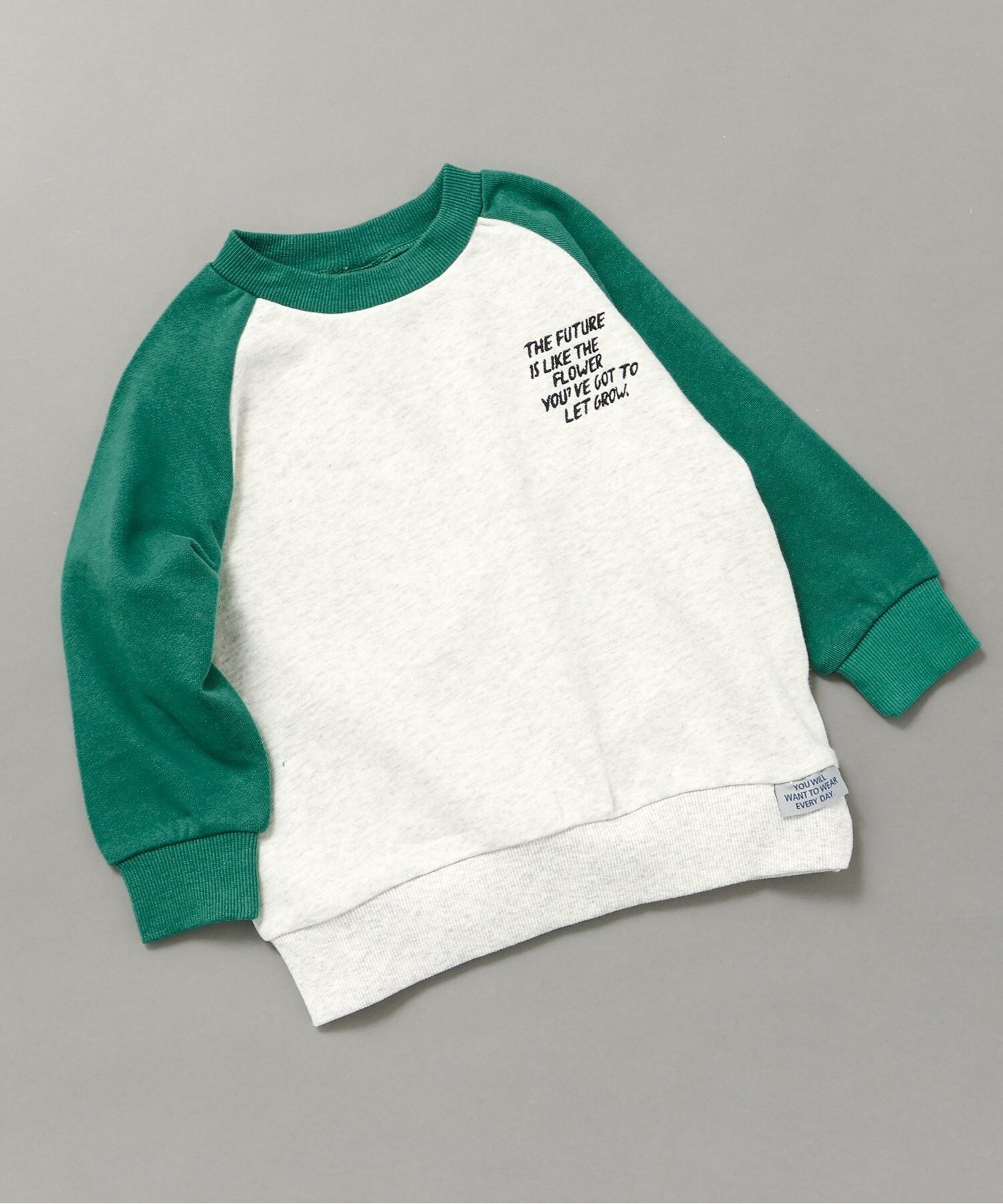 【エフオー オンラインストア/F.O.Online Store / KIDS】のWEB限定 ラグランワンポイントトレーナー インテリア・キッズ・メンズ・レディースファッション・服の通販 founy(ファニー) ファッション Fashion キッズファッション Fashion for Kids トレーナー Sweatshirt, Trainer 人気 Popular, Best Seller グリーン|ID: prp329100004750720 ipo3291000000034636257