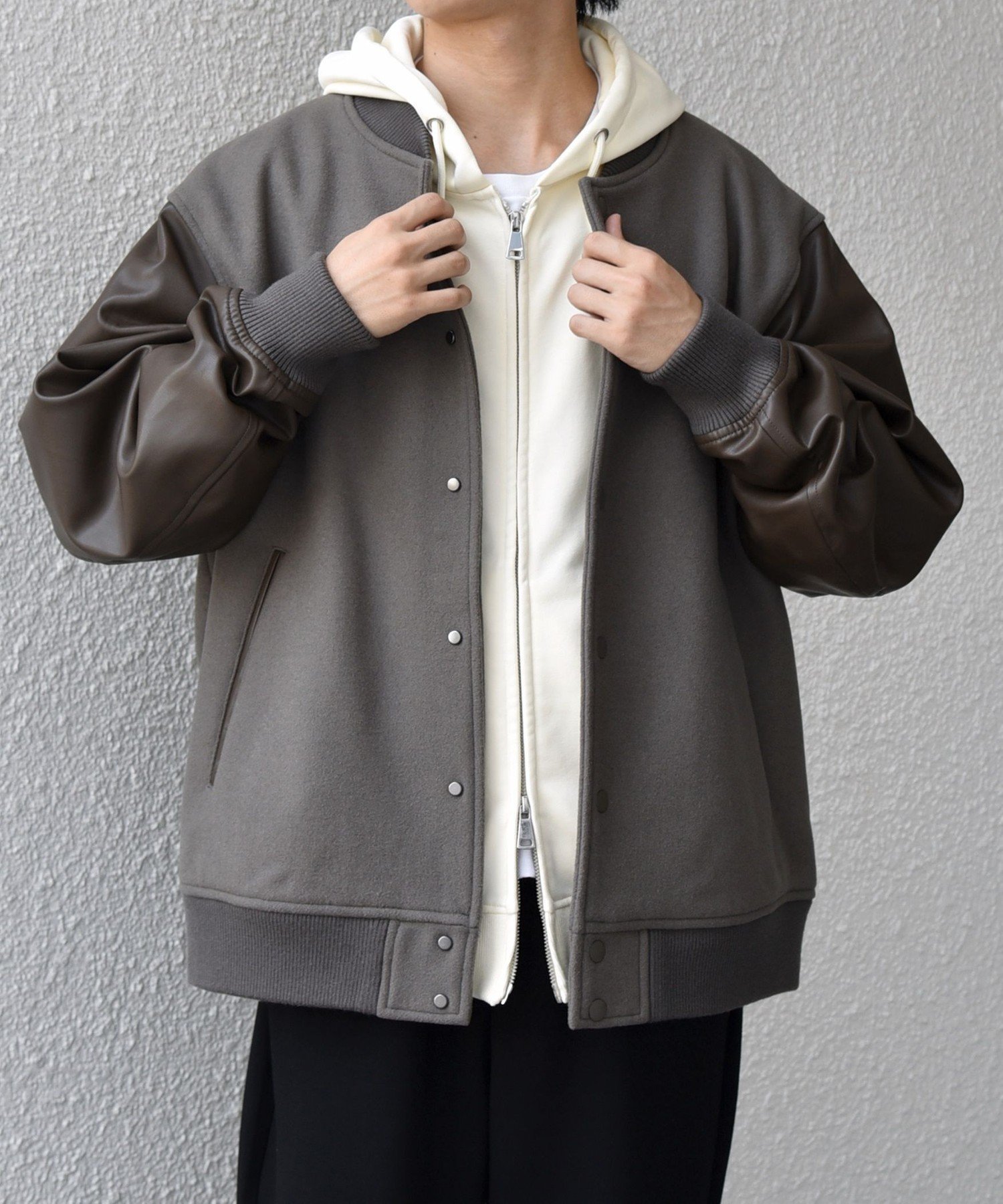 【シップス/SHIPS / MEN】のSHIPS any PURE WOOL MELTON スタジアム ブルゾン (スタジャン) インテリア・キッズ・メンズ・レディースファッション・服の通販 founy(ファニー)  ファッション Fashion メンズファッション Fashion for Men シンプル Simple, Minimal 定番 Standard, Basic Item ブルゾン Blouson, Bomber Jacket ポケット Pocket, Pocket Detail メルトン Melton, Heavy Wool メンズ Men's, Menswear おすすめ Recommended / Our Picks エレガント 上品 Elegant グレー|ID: prp329100004750755 ipo3291000000034351513