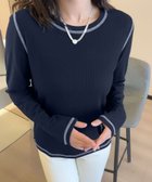 【アイモハ/aimoha】の【BANICO】リブ長袖プルオーバートップス 人気、トレンドファッション・服の通販 founy(ファニー) ファッション Fashion レディースファッション Fashion for Women トップス・カットソー Cut & Sew Tops カジュアルプルオーバー・ニットトップス Pullovers & Knit Tops / Casual Pullovers 長袖 Long Sleeve, Full Sleeve thumbnail ネイビー|ID: prp329100004750757 ipo3291000000034351527