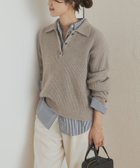 【アーバンリサーチ ドアーズ/URBAN RESEARCH DOORS】のFOX混衿付き畦ニット ベージュ|ID: prp329100004750769 ipo3291000000034703051