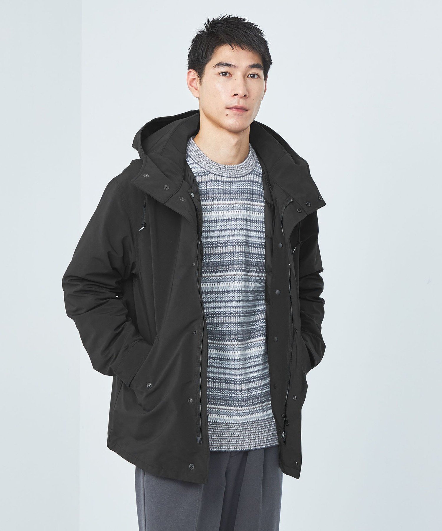 【ユナイテッドアローズ/UNITED ARROWS / MEN】のTAION 3WAY モッズ ブルゾン -撥水・防風- インテリア・キッズ・メンズ・レディースファッション・服の通販 founy(ファニー) 　ファッション　Fashion　メンズファッション　Fashion for Men　インナー　Innerwear　サテン　Satin, Glossy Fabric　スウェット / スエット　Sweatshirt, Sweatwear　スニーカー　Sneakers, Trainers　スポーティ　Sporty, Casual Athletic　ダウン　Down, Puffer　デニム　Denim, Jeans Material　トレンド　Trend, Trending Now　ドッキング　Docking, Mixed Material　ドローコード　Drawcord, Drawstring Cord　バランス　Balance, Style Balance　フロント　Front, Front Design　ブルゾン　Blouson, Bomber Jacket　ライナー　Liner, Inner Layer　アウトレット　Outlet / Clearance　おすすめ　Recommended / Our Picks　BLACK|ID: prp329100004750816 ipo3291000000034351952