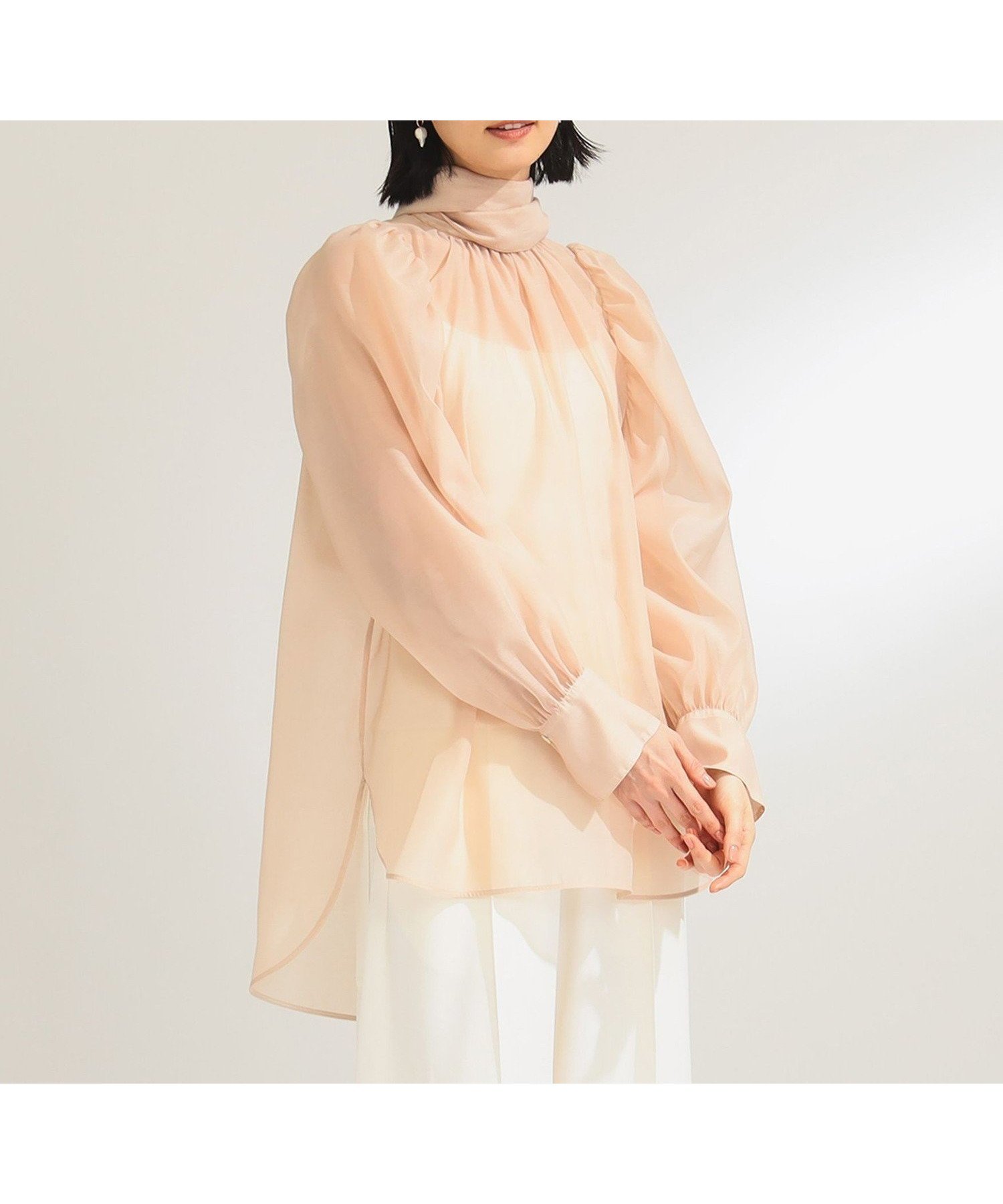 【デミルクス ビームス/Demi-Luxe BEAMS】の【ビームスの百名品】オーガンジー リボンブラウス シアーブラウス フォーマル インテリア・キッズ・メンズ・レディースファッション・服の通販 founy(ファニー)  ファッション Fashion レディースファッション Fashion for Women トップス・カットソー Cut & Sew Tops シャツ・ブラウス・オフィスカジュアル Elegant Blouses & Button-Ups オーガンジー Organza Fabric ギャザー Gathered, Ruffled シアー Sheer, See-Through スリーブ Sleeve, Long Sleeve / Short Sleeve バランス Balance, Style Balance フェミニン Feminine, Girly フォーマル Formal, Dressy ヘムライン Hemline, Bottom Cut リボン Ribbon, Bow エレガント 上品 Elegant PINK|ID: prp329100004750835 ipo3291000000034352087