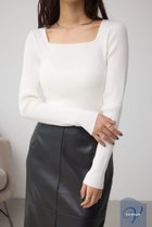 【アズール バイ マウジー/AZUL by moussy】のVENUSスクエアネックリブニット 人気、トレンドファッション・服の通販 founy(ファニー) ファッション Fashion レディースファッション Fashion for Women トップス・カットソー Cut & Sew Tops ニット Knit Tops & Sweaters インナー Innerwear シンプル Simple, Minimal ストレッチ Stretch, Stretchy Fabric ベーシック Basic, Essential ボトム Bottoms, Lower Wear リブニット Rib Knit, Ribbed Knit thumbnail IVOY3|ID: prp329100004750896 ipo3291000000034352512
