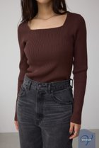 【アズール バイ マウジー/AZUL by moussy】のVENUSスクエアネックリブニット 人気、トレンドファッション・服の通販 founy(ファニー) ファッション Fashion レディースファッション Fashion for Women トップス・カットソー Cut & Sew Tops ニット Knit Tops & Sweaters インナー Innerwear シンプル Simple, Minimal ストレッチ Stretch, Stretchy Fabric ベーシック Basic, Essential ボトム Bottoms, Lower Wear リブニット Rib Knit, Ribbed Knit thumbnail BRN|ID: prp329100004750896 ipo3291000000034352515
