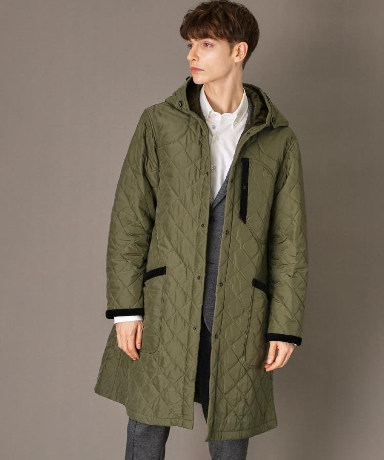 【ドレステリア/DRESSTERIOR / MEN】のキルティング フーデット コート インテリア・キッズ・メンズ・レディースファッション・服の通販 founy(ファニー)  ファッション Fashion メンズファッション Fashion for Men アウトドア Outdoor Clothing カットソー Cut and Sewn Top キルティング Quilted, Quilting クラシック Classic, Timeless Style スマート Smart, Elegant スーツ Suit, Formalwear ドレス Dress, One-Piece なめらか Smooth, Silky Texture 人気 Popular, Best Seller パターン Pattern, Design Print ファブリック Fabric, Textile 防寒 Cold Protection, Winter-Ready 日本製 Made In Japan ビジネス 仕事 通勤 Business / Work / Commuting オリーブグリーン|ID: prp329100004751000 ipo3291000000034353215