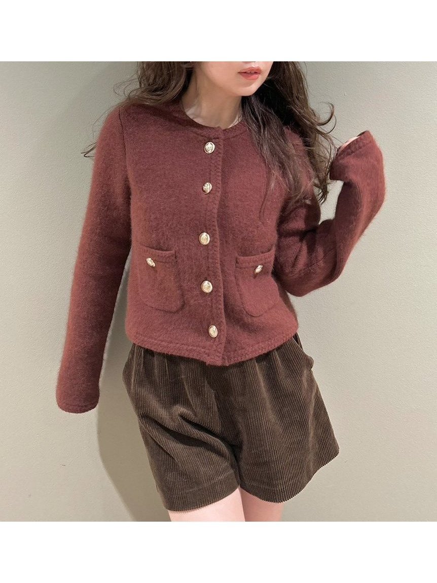 【リリーブラウン/Lily Brown】の【WEB限定カラー】金釦フォックスニットジャケット インテリア・キッズ・メンズ・レディースファッション・服の通販 founy(ファニー) 　ファッション　Fashion　レディースファッション　Fashion for Women　アウター　Coat / Outerwear Collection　レディースジャケット・軽アウター　Jackets　ウォーム　Warm Fabric　コンパクト　Compact, Small Size　スマート　Smart, Elegant　バランス　Balance, Style Balance　フォックス　Fox, Fox Fur　エレガント 上品　Elegant　A/W・秋冬　Autumn/Winter　BRW[058]|ID: prp329100004751015 ipo3291000000034353285