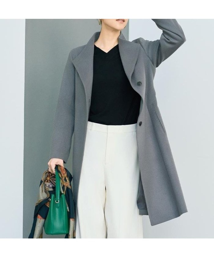 【アンタイトル/UNTITLED】の【きれいめ/スタイリッシュ】2WAYスタンドカラーロングコート インテリア・キッズ・メンズ・レディースファッション・服の通販 founy(ファニー) https://founy.com/ ファッション Fashion レディースファッション Fashion for Women アウター Coat / Outerwear Collection コート・ロングコート・ピーコート Long Coats, Peacoats & More キュプラ Cupro, Eco Fabric スタイリッシュ Stylish, Fashionable スタンド Stand Collar, Upright Stand ストライプ Stripe, Striped Pattern スマート Smart, Elegant チェーン Chain, Chain Strap 定番 Standard, Basic Item バランス Balance, Style Balance ポケット Pocket, Pocket Detail エレガント 上品 Elegant |ID: prp329100004751031 ipo3291000000034632187