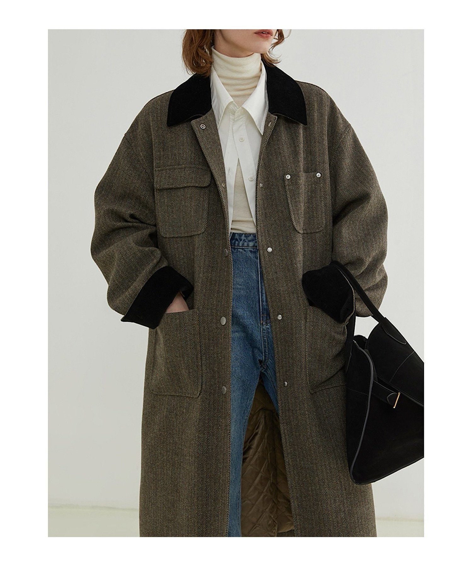 【チュクラ/chuclla】のへリンボーン柄 ステンカラーコート FD22W043 Fano Studios 人気、トレンドファッション・服の通販 founy(ファニー) 　ファッション　Fashion　レディースファッション　Fashion for Women　アウター　Coat / Outerwear Collection　コート・ロングコート・ピーコート　Long Coats, Peacoats & More　キルティング　Quilted, Quilting　クラシック　Classic, Timeless Style　シンプル　Simple, Minimal　ストレート　Straight, Straight Cut　トレンド　Trend, Trending Now　ポケット　Pocket, Pocket Detail　リアル　Real, Realistic　ロング　Long, Long-Length　A/W・秋冬　Autumn/Winter　 other-1|ID: prp329100004751033 ipo3291000000034467078