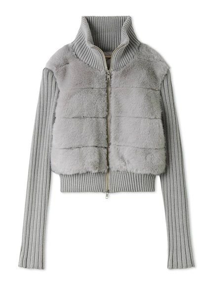 【スナイデル/SNIDEL】のファーニットブルゾン インテリア・キッズ・メンズ・レディースファッション・服の通販 founy(ファニー) 　ファッション　Fashion　レディースファッション　Fashion for Women　アウター　Coat / Outerwear Collection　ブルゾンジャケット・スポーティアウター　Blouson Jackets　トップス・カットソー　Cut & Sew Tops　ニット　Knit Tops & Sweaters　インナー　Innerwear　ウェーブ　Wavy Pattern　キルティング　Quilted, Quilting　コンパクト　Compact, Small Size　ストレッチ　Stretch, Stretchy Fabric　スマート　Smart, Elegant　タートルネック　Turtleneck, High Neck　ドッキング　Docking, Mixed Material　フェイクファー　Faux Fur, Imitation Fur　ボトム　Bottoms, Lower Wear　ボーダー　Border, Stripe　ポケット　Pocket, Pocket Detail　リブニット　Rib Knit, Ribbed Knit　冬　Winter / This Winter　おすすめ　Recommended / Our Picks　GRY[006]|ID: prp329100004751099 ipo3291000000034353958