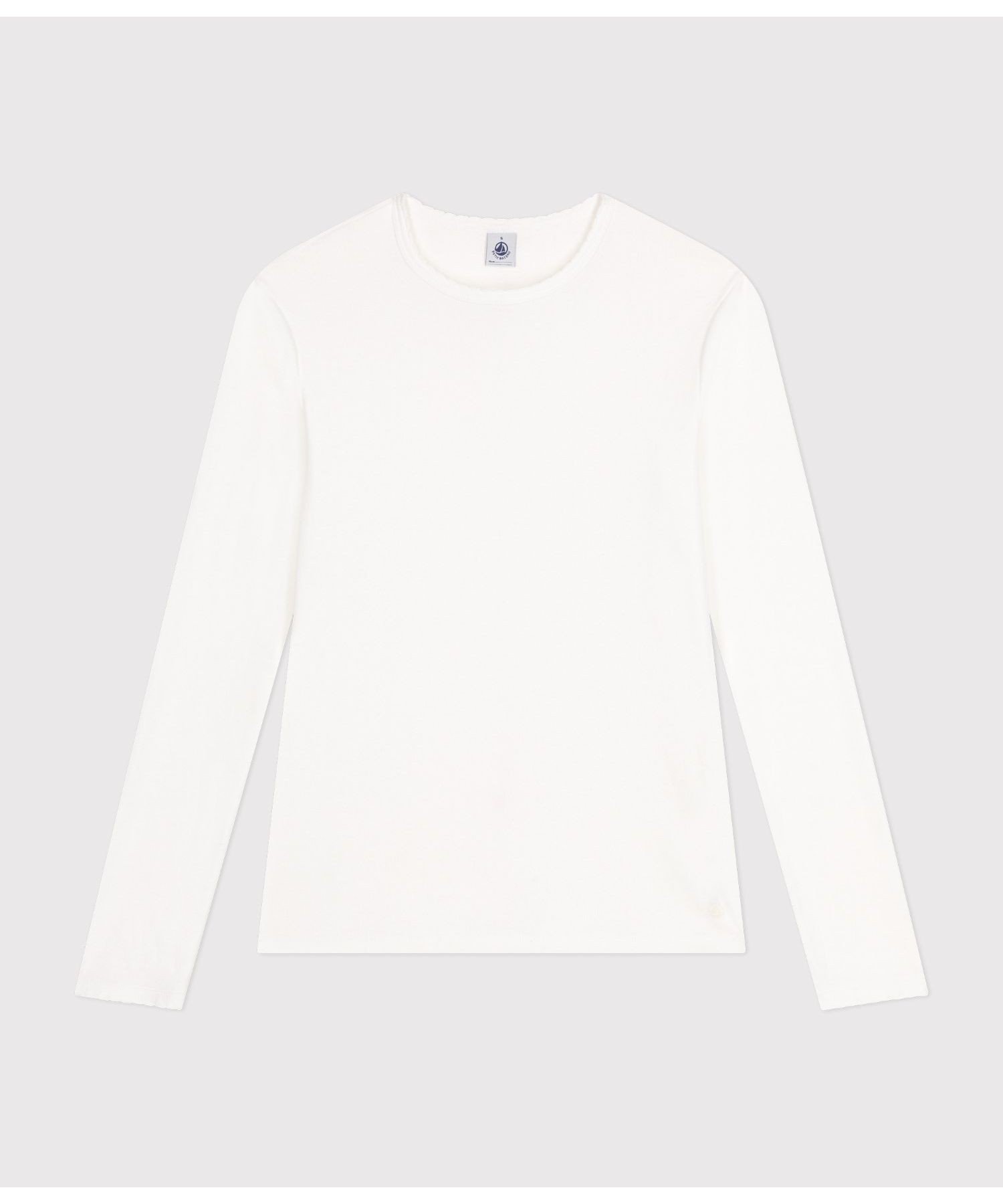 【プチバトー/PETIT BATEAU】のポワンココットクルーネック長袖Tシャツ インテリア・キッズ・メンズ・レディースファッション・服の通販 founy(ファニー)  ファッション Fashion レディースファッション Fashion for Women トップス・カットソー Cut & Sew Tops シャツ・ブラウス・オフィスカジュアル Elegant Blouses & Button-Ups ロングTシャツ・Tシャツ Longline T-Shirts & Tees おすすめ Recommended / Our Picks インナー Innerwear シンプル Simple, Minimal 長袖 Long Sleeve, Full Sleeve ホワイト|ID: prp329100004751102 ipo3291000000034353990