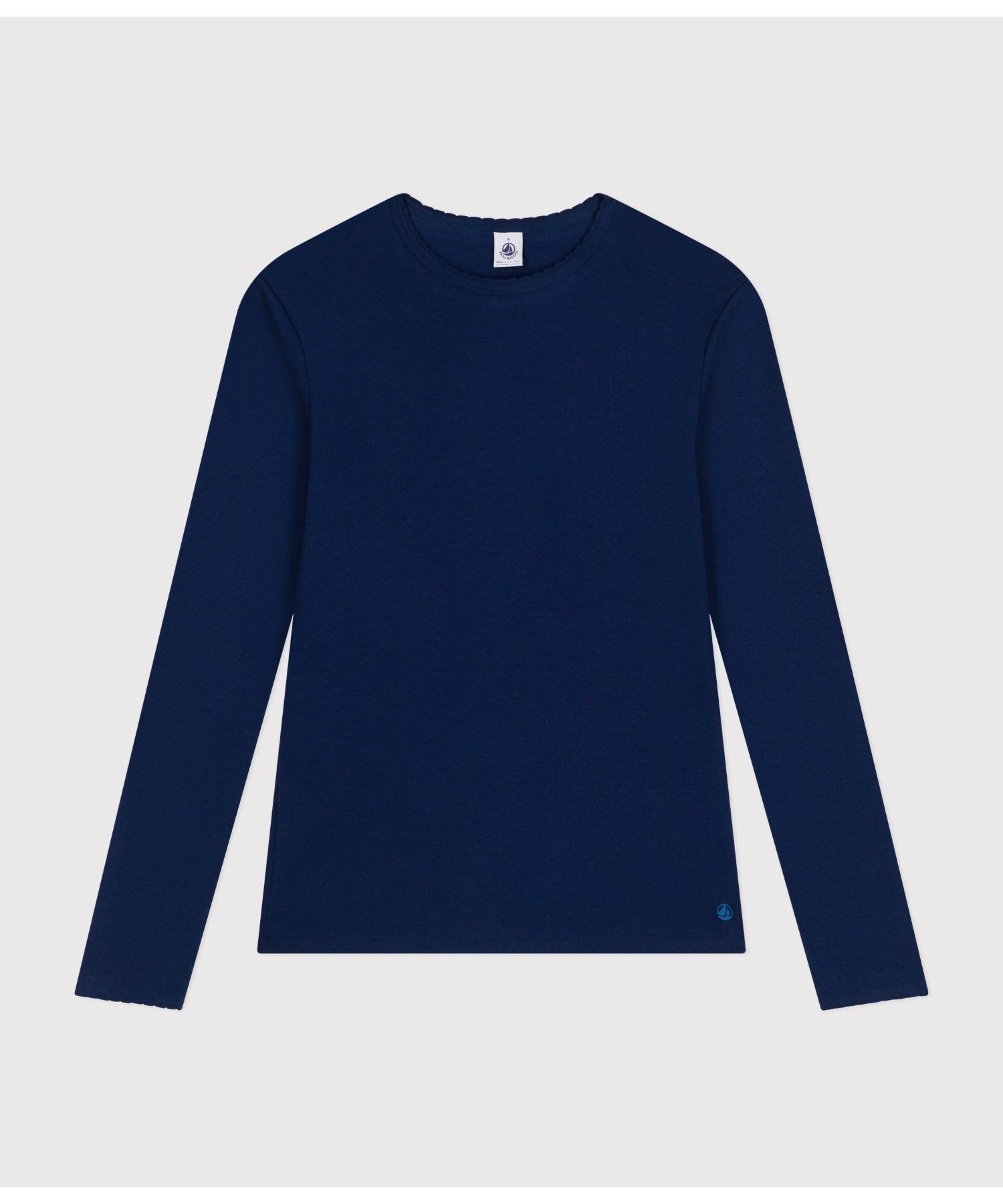 【プチバトー/PETIT BATEAU】のポワンココットクルーネック長袖Tシャツ インテリア・キッズ・メンズ・レディースファッション・服の通販 founy(ファニー)  ファッション Fashion レディースファッション Fashion for Women トップス・カットソー Cut & Sew Tops シャツ・ブラウス・オフィスカジュアル Elegant Blouses & Button-Ups ロングTシャツ・Tシャツ Longline T-Shirts & Tees おすすめ Recommended / Our Picks インナー Innerwear シンプル Simple, Minimal 長袖 Long Sleeve, Full Sleeve ネイビー|ID: prp329100004751102 ipo3291000000034353993