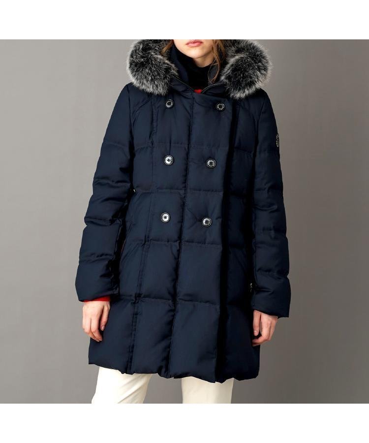 【ドレステリア/DRESSTERIOR】の【CLASSY.12月号掲載】ブルーFOXファーナポレオンホワイトグースダウン インテリア・キッズ・メンズ・レディースファッション・服の通販 founy(ファニー) 　雑誌掲載アイテム　Magazine Picks & Fashion Features　ファッション雑誌　Fashion Magazines　クラッシィ　CLASSY.　ファッション　Fashion　レディースファッション　Fashion for Women　エレガント 上品　Elegant　12月号　December Issue　シェイプ　Shape, Slim Fit　スマート　Smart, Elegant　雑誌　Magazine, Fashion Magazine　ダウン　Down, Puffer　ダブル　Double, Double-Breasted　ドレス　Dress, One-Piece　ドレープ　Drape, Draping Fabric　定番　Standard, Basic Item　人気　Popular, Best Seller　フィット　Fit, Slim Fit　フレア　Flare, Flared　ポケット　Pocket, Pocket Detail　冬　Winter / This Winter　ネイビー|ID: prp329100004751103 ipo3291000000034478329