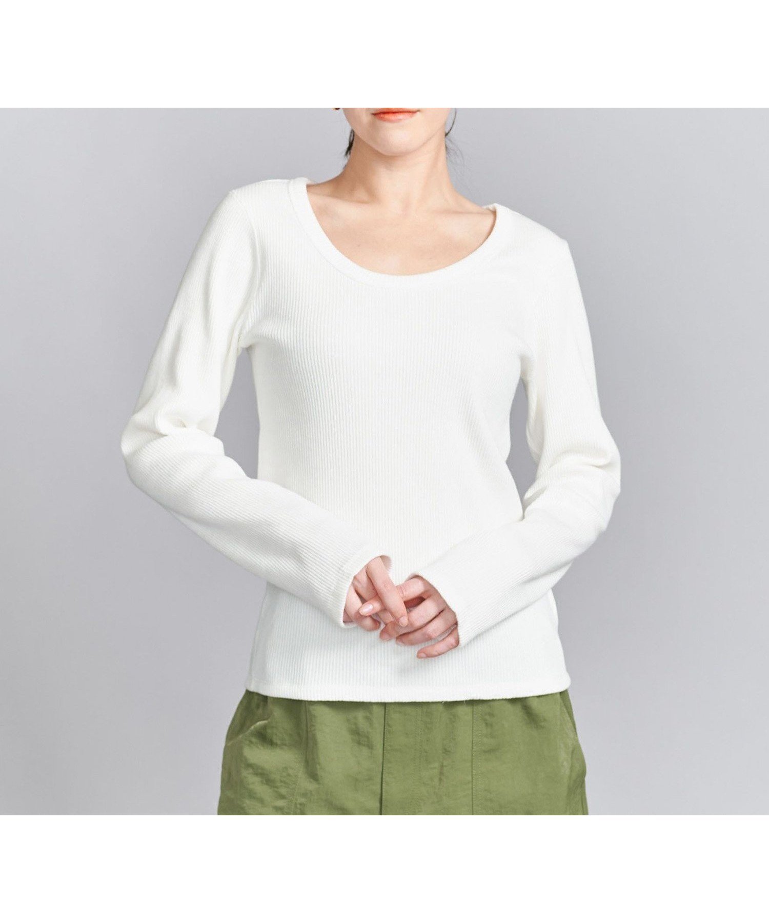 【ユナイテッドアローズ/UNITED ARROWS】のコットンリブ ラウンドネック カットソー インテリア・キッズ・メンズ・レディースファッション・服の通販 founy(ファニー) ファッション Fashion レディースファッション Fashion for Women トップス・カットソー Cut & Sew Tops カットソー・ベーシックTシャツ Cut-and-Sewn Tops / Stretch Tees & Basics インナー Innerwear カットソー Cut and Sewn Top コンパクト Compact, Small Size シンプル Simple, Minimal テレコ Ribbed, Rib Stitch ラウンド Round, Round Neck アウトレット Outlet / Clearance おすすめ Recommended / Our Picks OFF WHITE|ID: prp329100004751108 ipo3291000000034726308