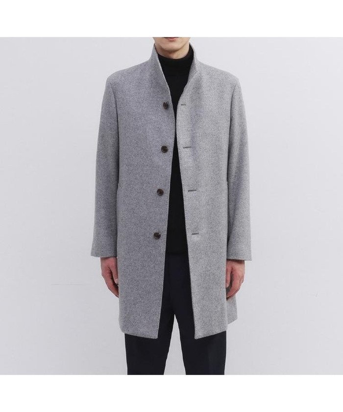 【タケオキクチ/TAKEO KIKUCHI / MEN】の【ウールカシミヤブレンド】ビーバー調 スタンドカラー コート インテリア・キッズ・メンズ・レディースファッション・服の通販 founy(ファニー) https://founy.com/ ファッション Fashion メンズファッション Fashion for Men エレガント 上品 Elegant スタンド Stand Collar, Upright Stand スマート Smart, Elegant スーツ Suit, Formalwear バランス Balance, Style Balance マフラー Scarf, Muffler 無地 Plain, Solid Color ビジネス 仕事 通勤 Business / Work / Commuting |ID: prp329100004751324 ipo3291000000034867127