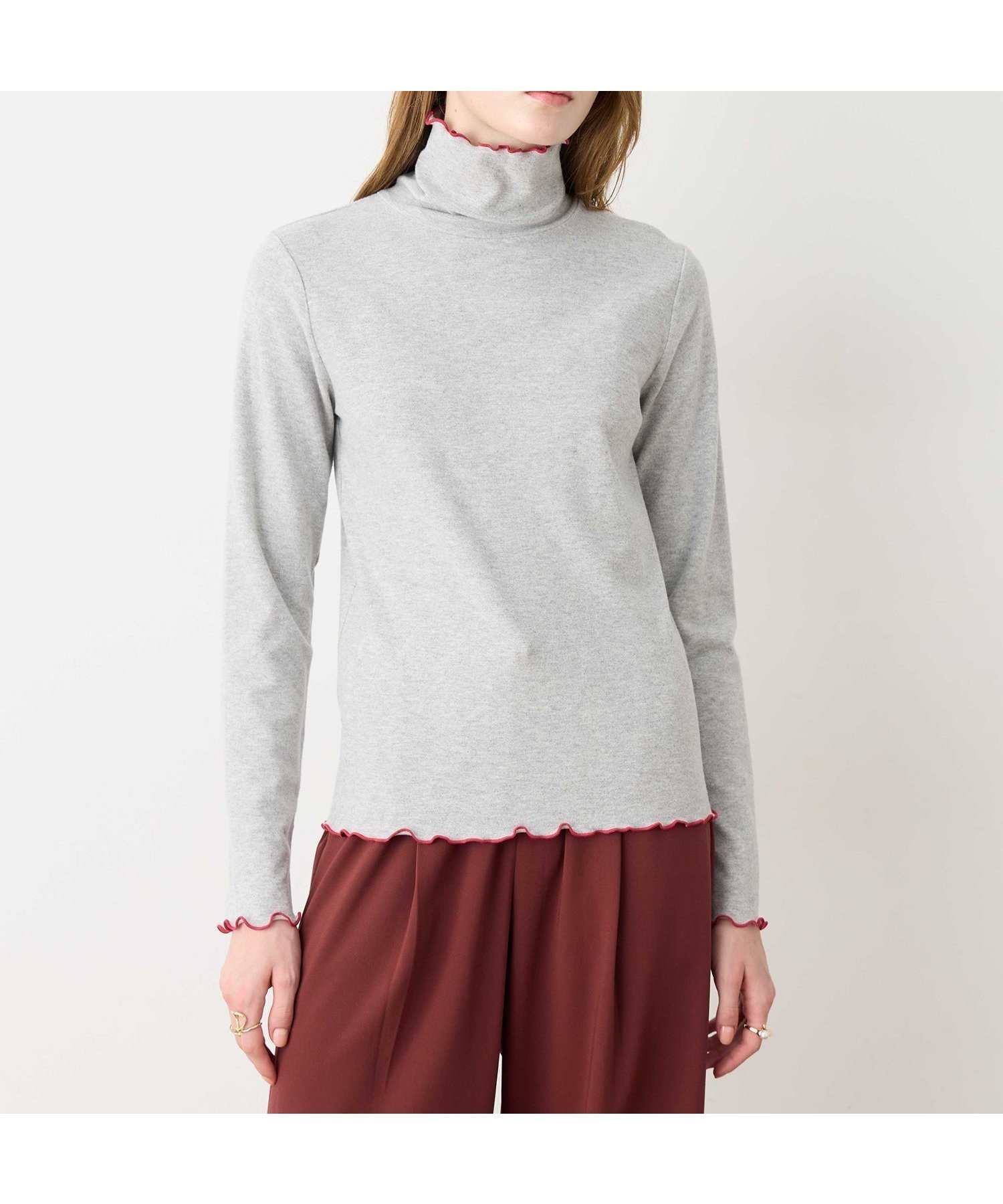 【ルスークホリデー/LE SOUK HOLIDAY】のメローハイネックプルオーバー インテリア・キッズ・メンズ・レディースファッション・服の通販 founy(ファニー) 　ファッション　Fashion　レディースファッション　Fashion for Women　トップス・カットソー　Cut & Sew Tops　カジュアルプルオーバー・ニットトップス　Pullovers & Knit Tops / Casual Pullovers　おすすめ　Recommended / Our Picks　カーディガン　Cardigan, Knitwear　ハイネック　High Neck, Mock Neck　エレガント 上品　Elegant　ライトグレー|ID: prp329100004751371 ipo3291000000034961155