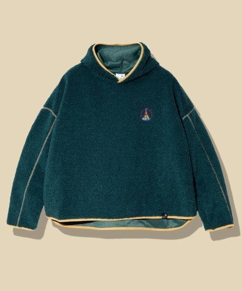 【ゴースローキャラバン/go slow caravan】のボアミドルフーディー (WOMENS) インテリア・キッズ・メンズ・レディースファッション・服の通販 founy(ファニー)  ファッション Fashion レディースファッション Fashion for Women インナー Innerwear スウェット / スエット Sweatshirt, Sweatwear パイピング Piping, Trim Design ボトム Bottoms, Lower Wear ミドル Middle Length, Mid Height リラックス Relax, Relaxed Fit ワイド Wide, Wide Fit 冬 Winter / This Winter ブルーグリーン|ID: prp329100004751394 ipo3291000000034356802